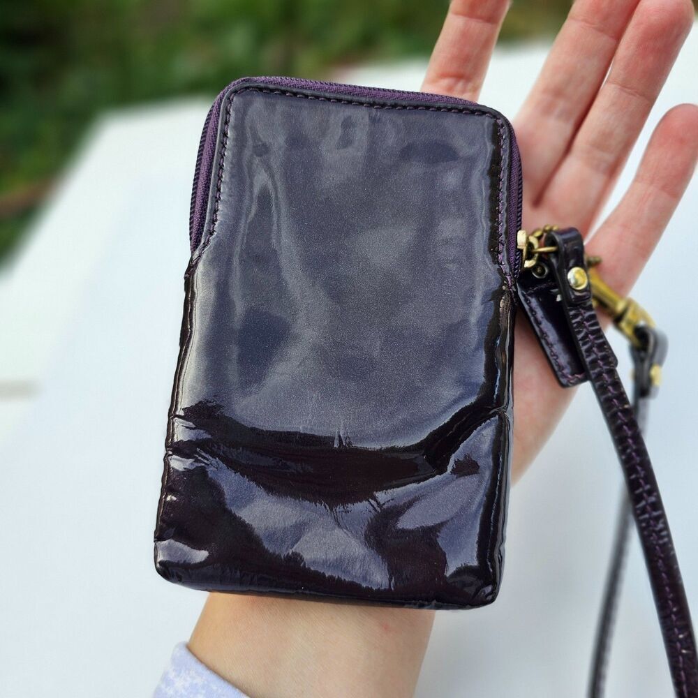 COACH Purple Zip Around Mini Wristlet Clutch Wallet, Pre-owned - Picture 3 of 6